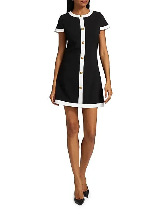 Alice and Olivia Coley Button Front Mini Dress MSRP $440