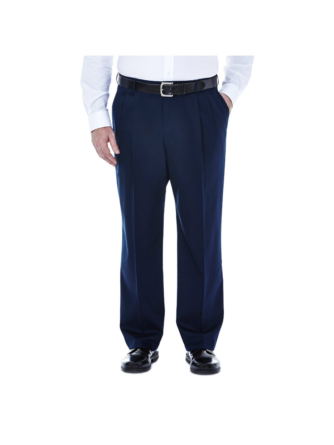 Haggar Men's Big & Tall Premium No Iron Khaki Pleat Pant Classic Fit MSRP $80