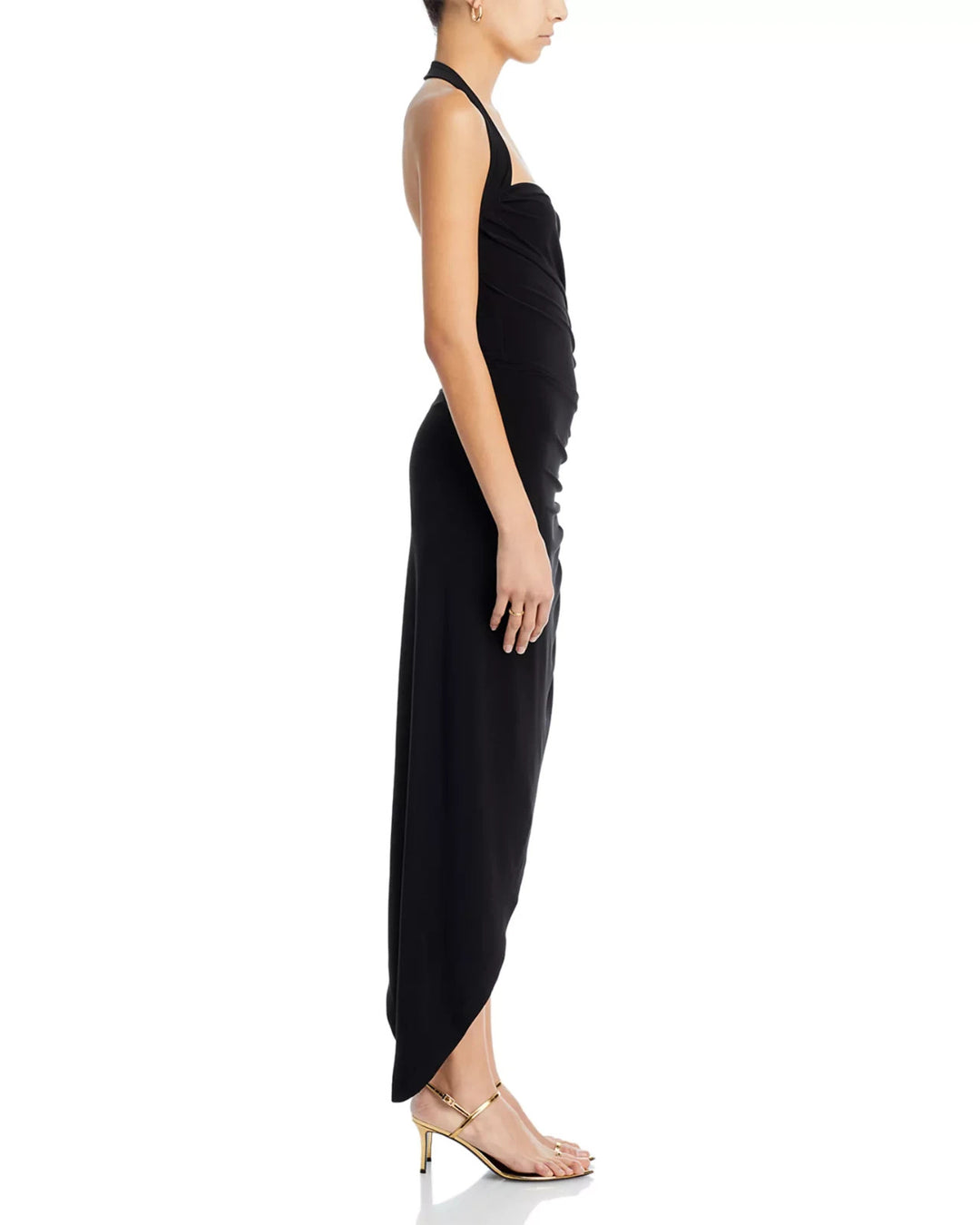 Norma Kamali Cayla Asymmetric Halter Dress MSRP $150