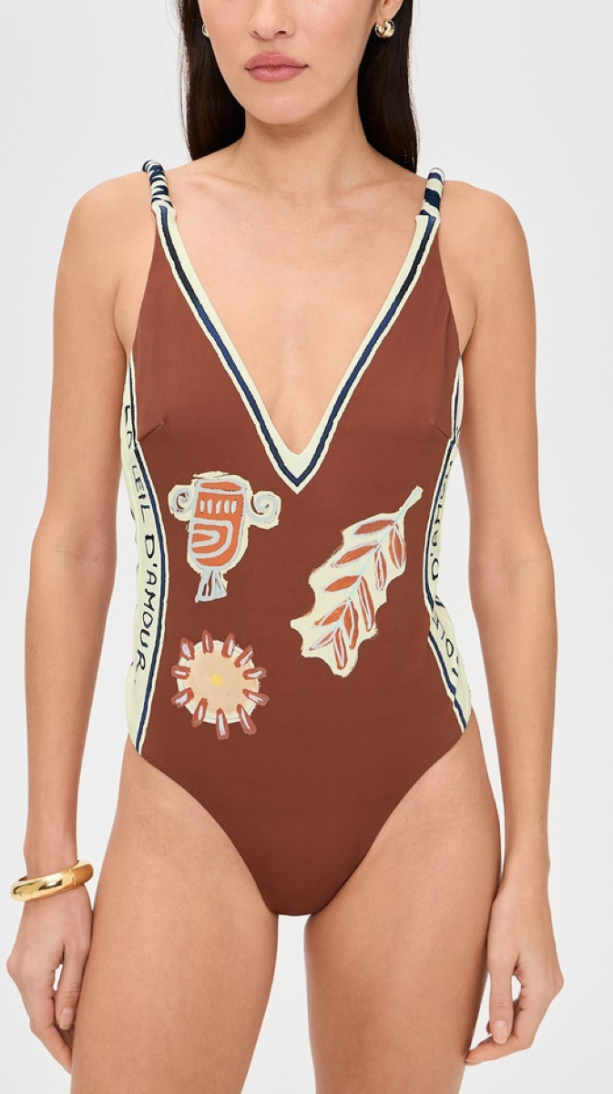 Alémais Soleil D'amour V Neck Swimsuit MSRP $270