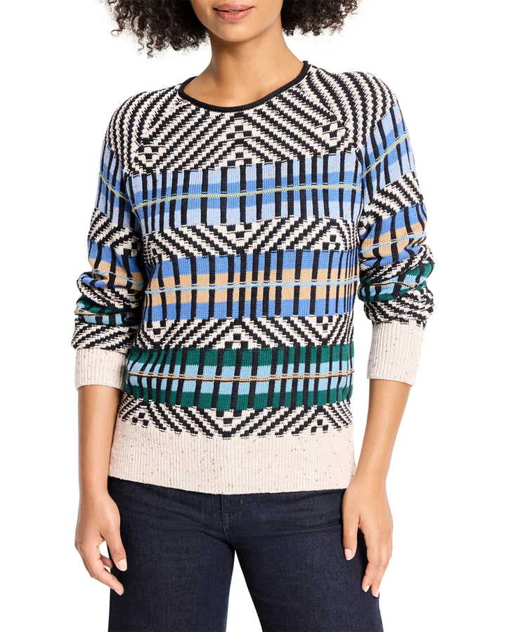 NIC+ZOE Graphic Stripe Sweater MSRP $168