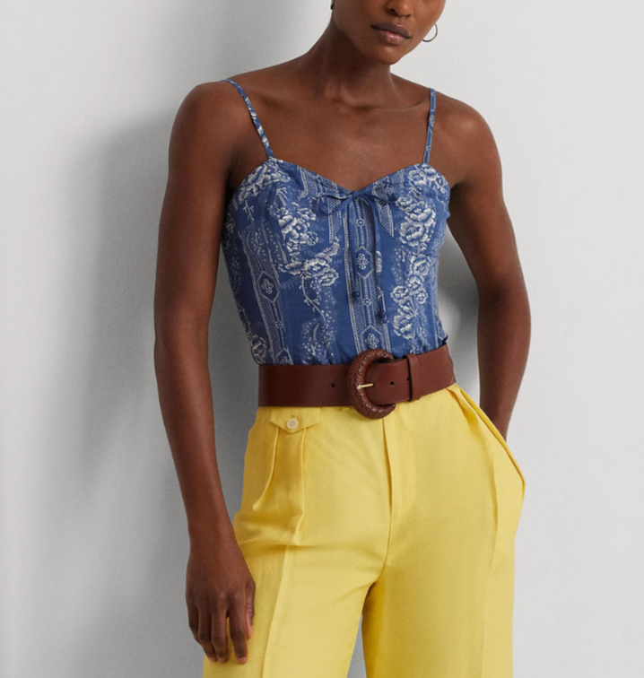 Lauren Ralph Lauren Floral Bustier Top MSRP $145