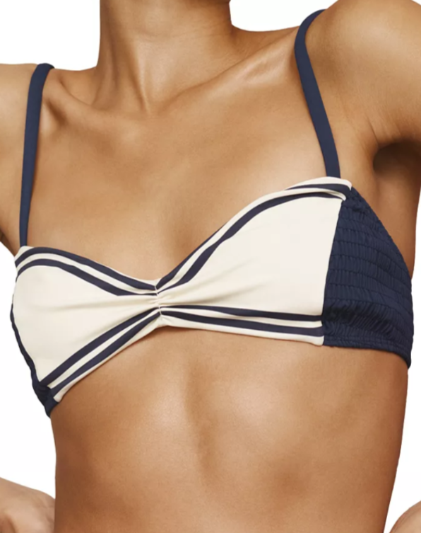 Alémais Marine Smocked Bralette Bikini Top MSRP $170