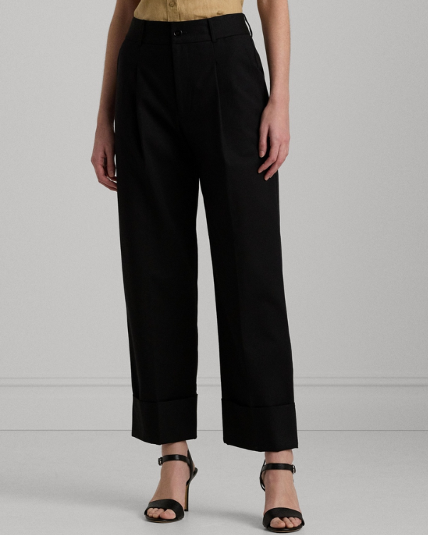 Lauren Ralph Lauren Double-Faced Stretch Cotton Ankle Pants MSRP $145