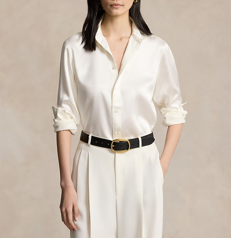 Polo Ralph Lauren Slim Fit Silk Shirt MSRP $298