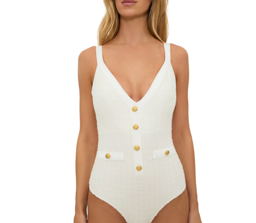 Beach Riot Eloise Tweed One Piece Swimsuit MSRP $198