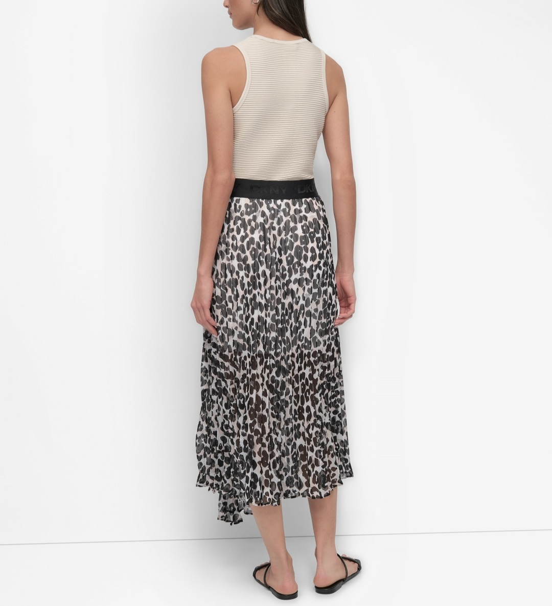 DKNY Women's Printed Chiffon Midi Skirt MSRP $109
