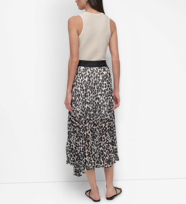 DKNY Women's Printed Chiffon Midi Skirt MSRP $109