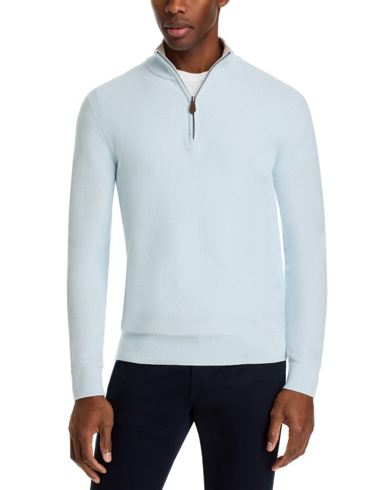 The Men's Store at Bloomingdale's Birdseye Knit Quarter Zip Sweater MSRP $118