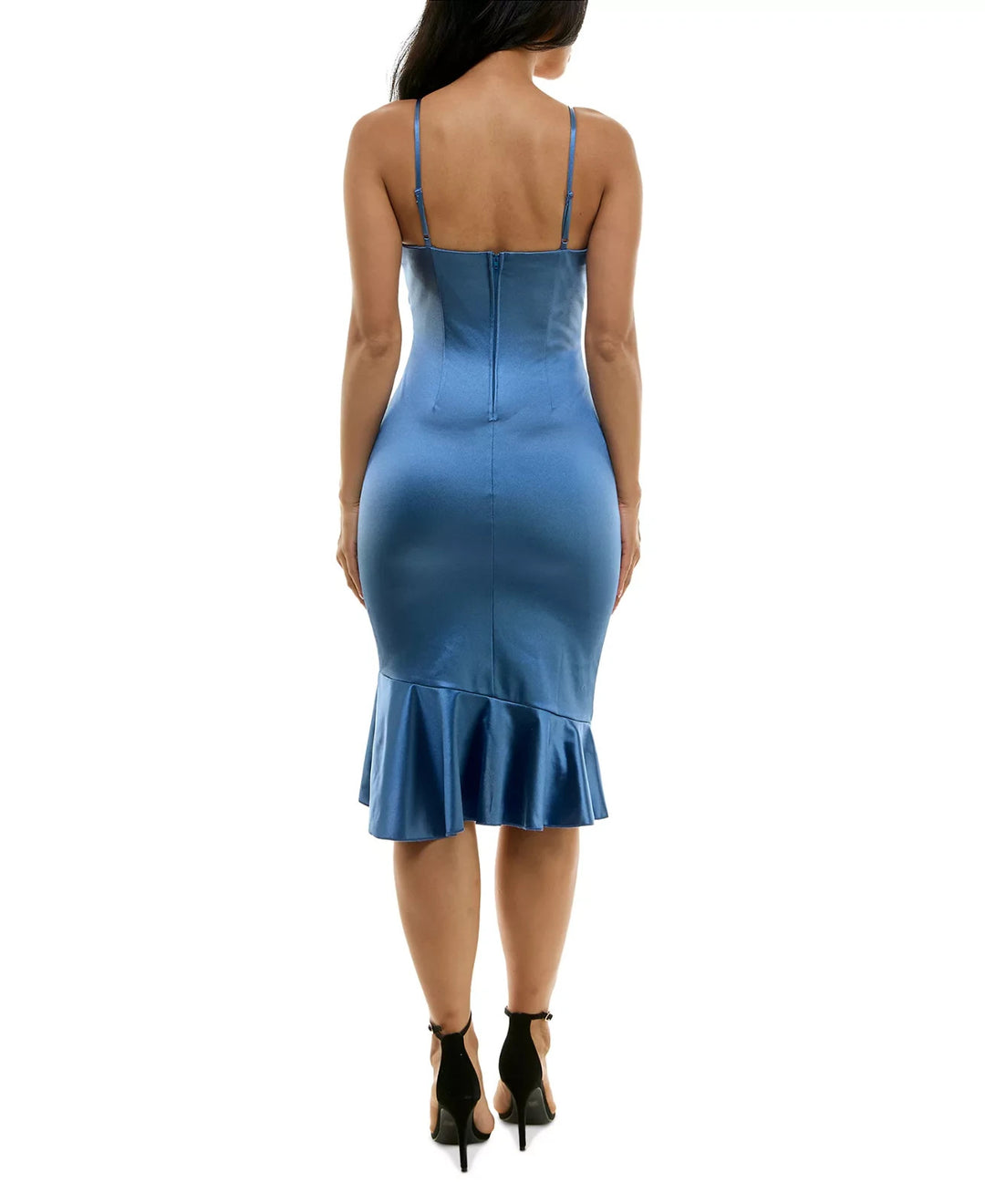 Emerald Sundae Juniors' Strappy Surplice-Neck Ruffled Dress MSRP $69