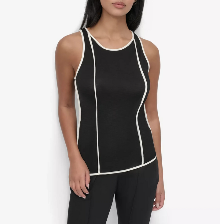 DKNY Women's Contrast Trim Tank Top MSRP $59