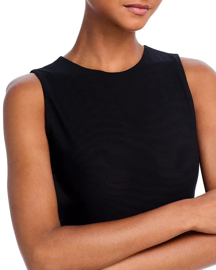 Alice and Olivia Chara Sleeveless Faux Leather Midi Dress MSRP $465