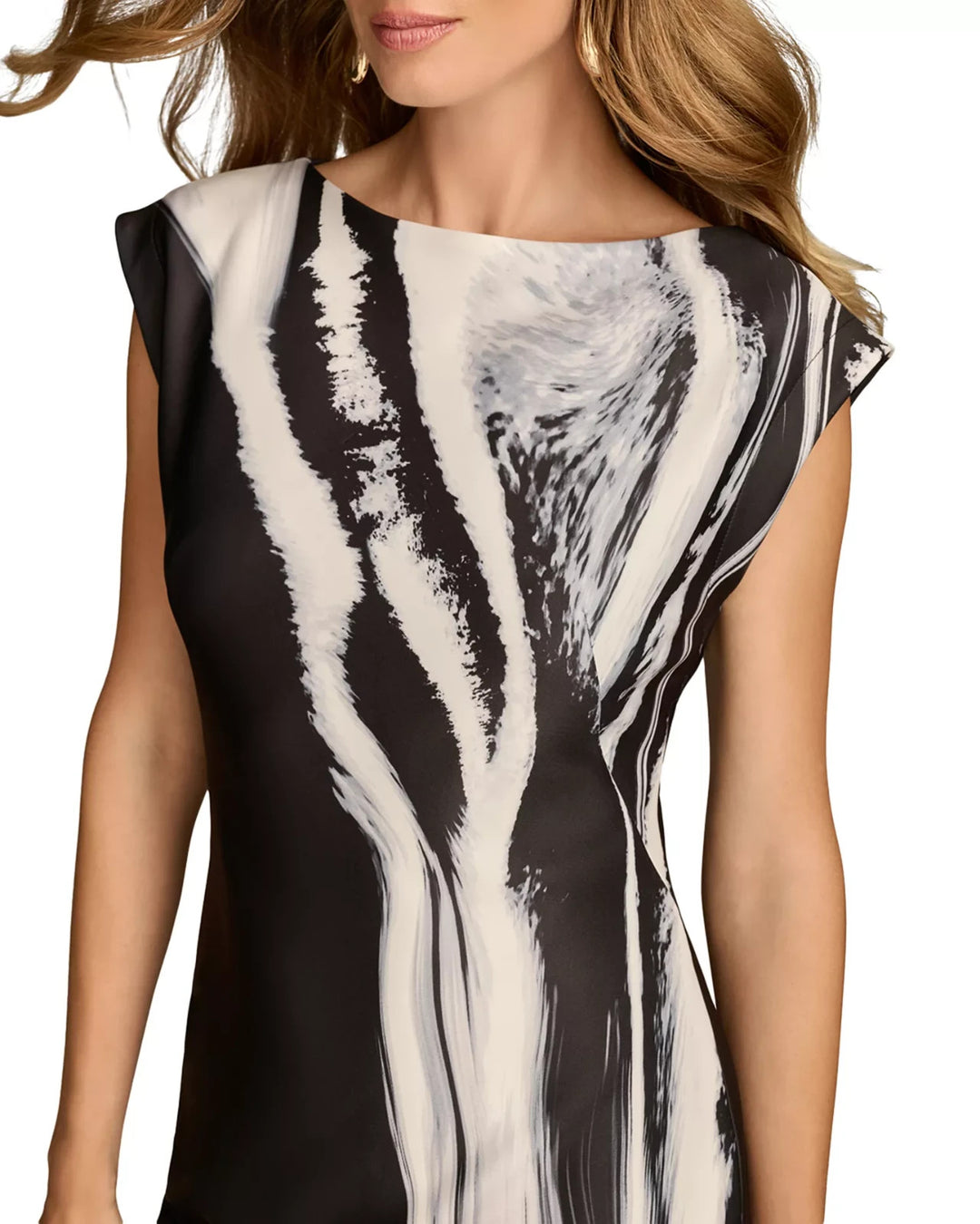Donna Karan New York Women's Printed Scuba Sheath Dress MSRP $169