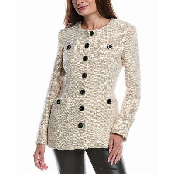 Toccin Lea Tweed Single-Breasted Jacket MSRP $695