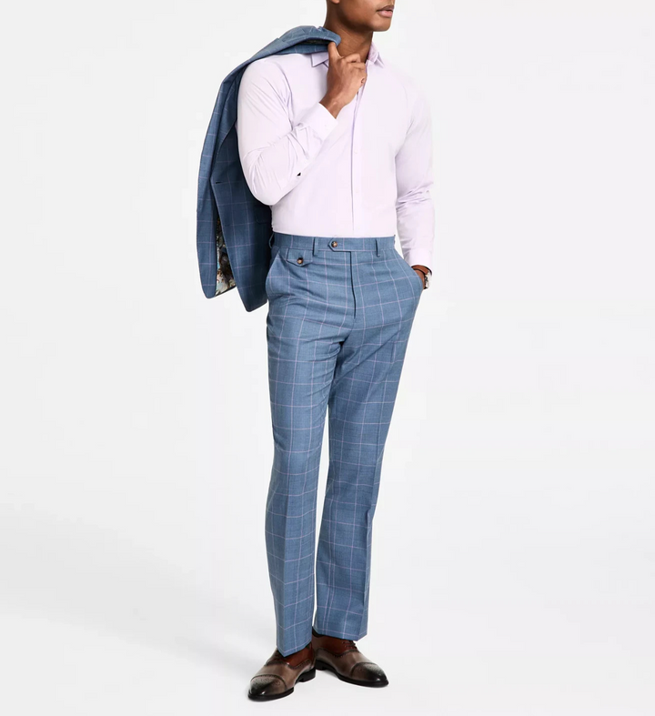 Tayion Collection Men's Classic-Fit Plaid Suit Pants MSRP $135