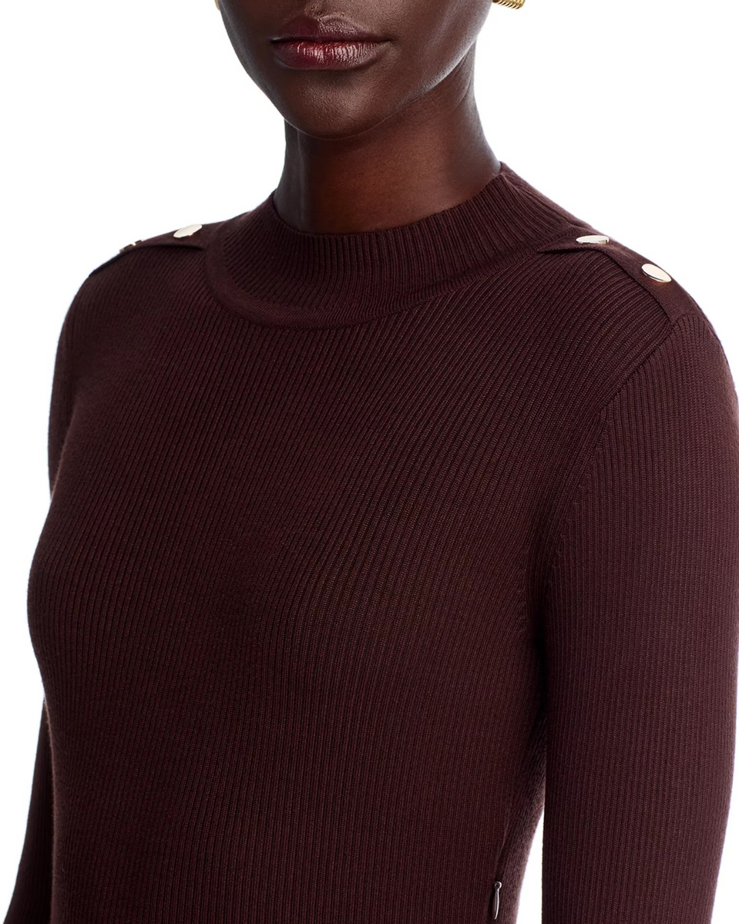 T Tahari Mock Neck Long Sleeve Dress MSRP $128