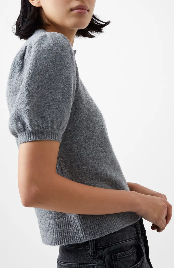 French Connection Women's Vhari Puff-Sleeve Cardigan MSRP $118