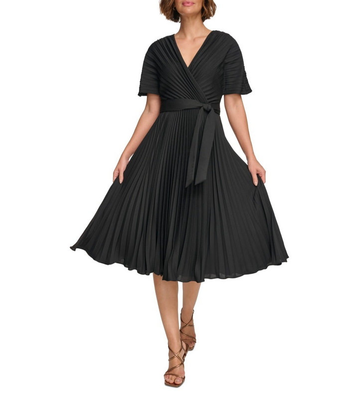 DKNY Women's Pleated Fit & Flare Dress MSRP $169