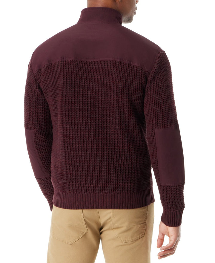 BASS OUTDOOR Quarter-Zip Long Sleeve Pullover Patch Sweater MSRP $99