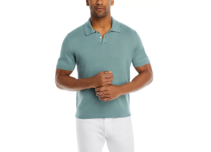 The Men's Store Cotton Two Button Sweater Polo MSRP $98