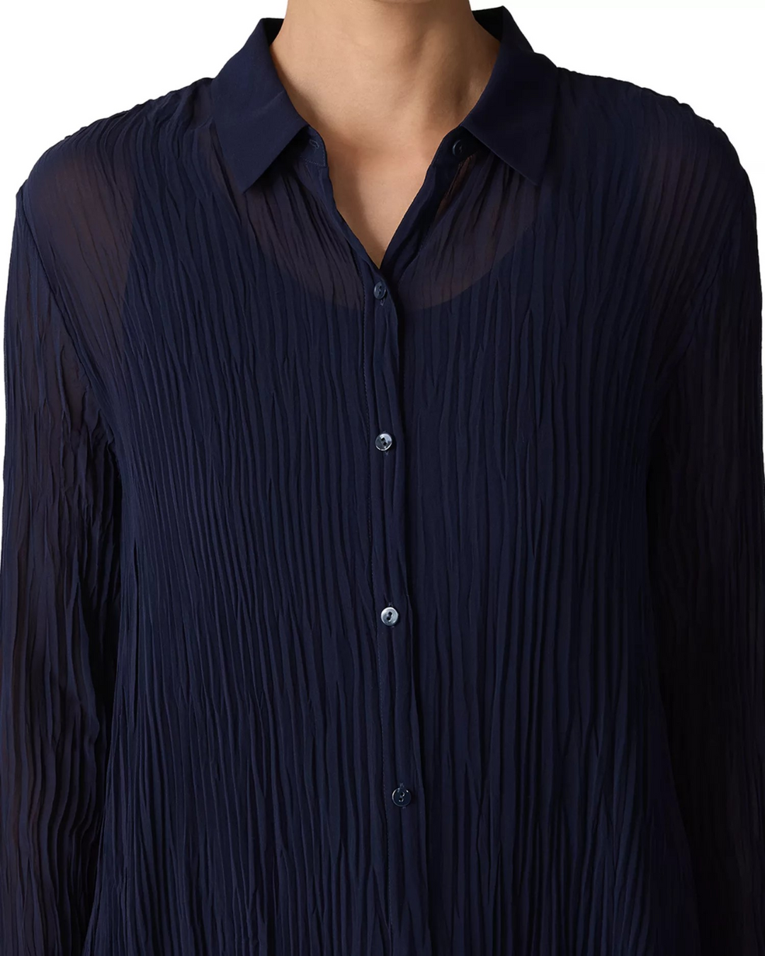 Eileen Fisher Silk Crinkle Blouse MSRP $258