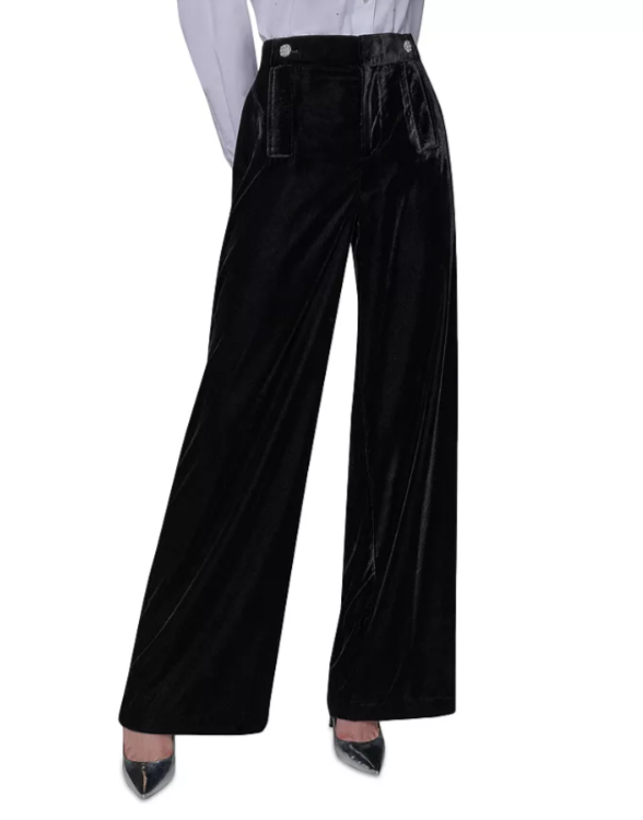 KARL LAGERFELD PARIS Wide Leg Velvet Pants MSRP $139
