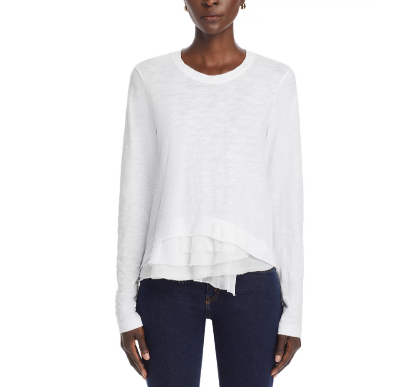 Wilt Boxy Slub Long Sleeve Crewneck Tee MSRP $152