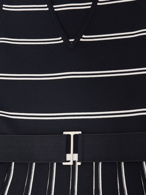 Reiss Mallory Sleeveless Stripe Knitted Midi Dress MSRP $320