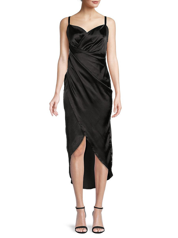 RACHEL Rachel Roy Bree Satin Midi Dress MSRP $119