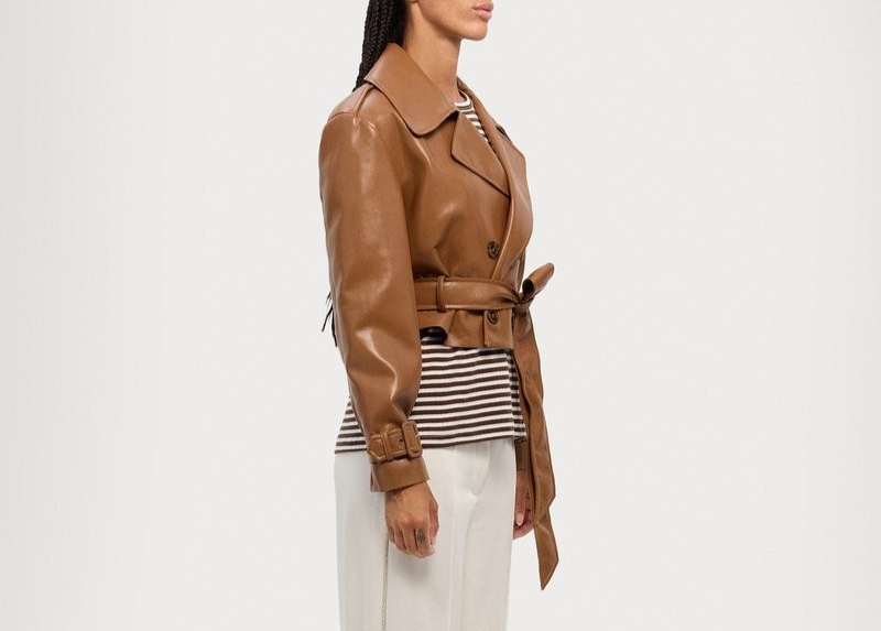 Alice and Olivia Keith Faux Leather Cropped Jacket