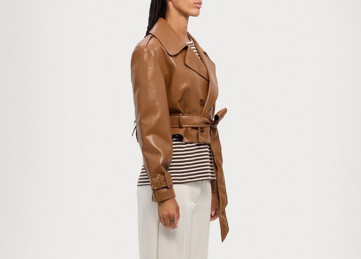 Alice and Olivia Keith Faux Leather Cropped Jacket
