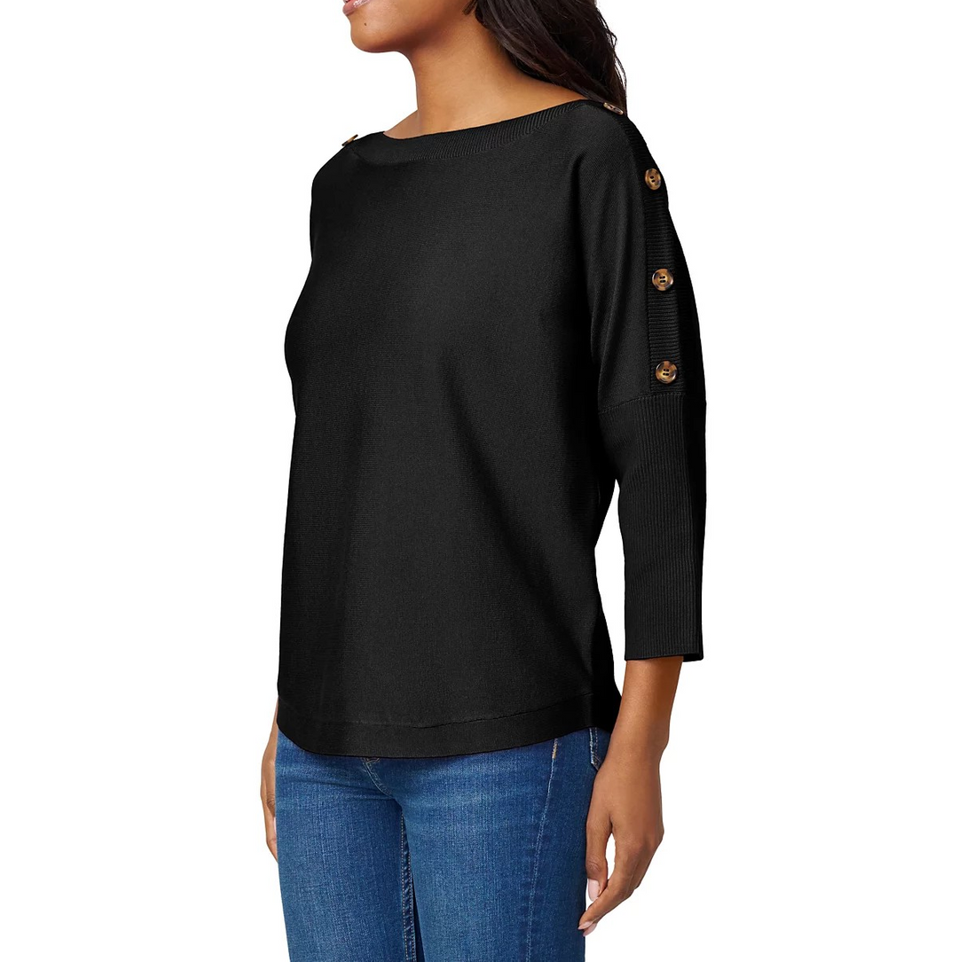 Melissa Paige Button-Trim Dolman-Sleeve Sweater MSRP $46.50