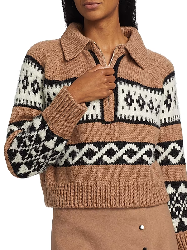 A.L.C. Carter Fair Isle Quarter-Zip Sweater MSRP $219
