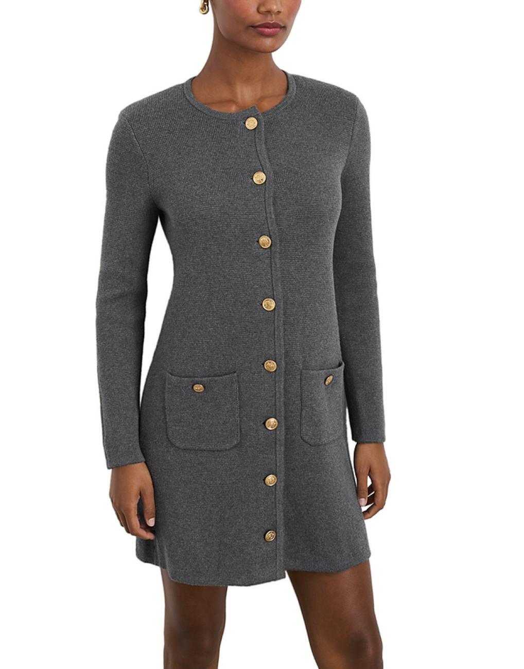 Alex Mill Stella Long Sleeve Cotton & Cashmere Knit Mini Sweater Dress MSRP $275