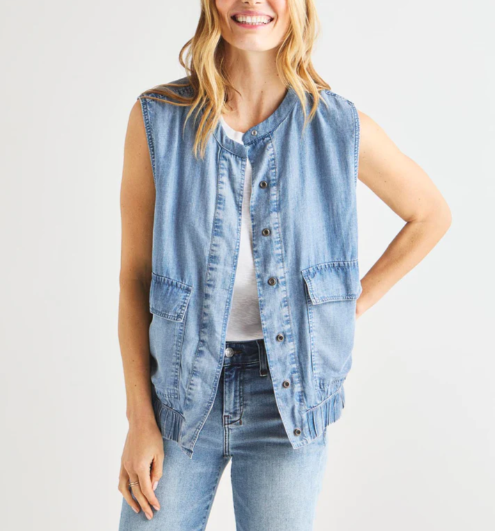 Splendid Chase Indigo Vest MSRP $138