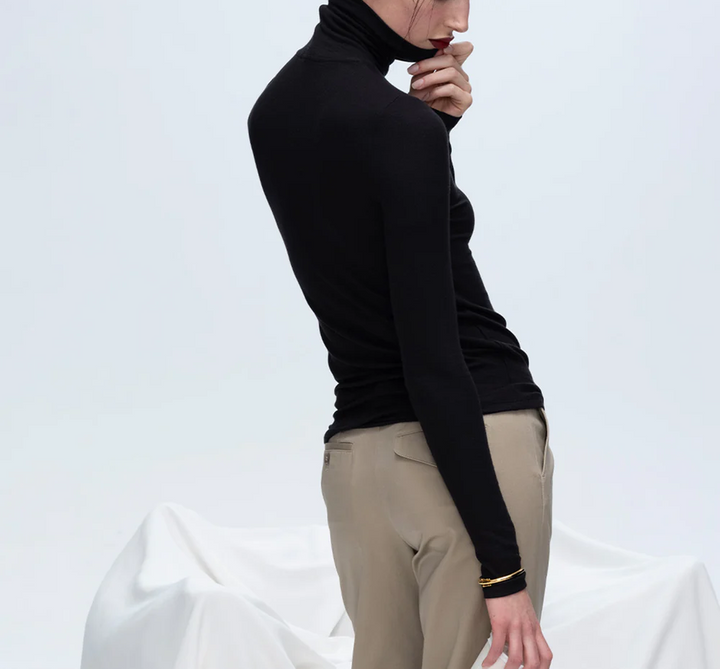 Atm Anthony Thomas Melillo Ribbed Long Sleeve Turtleneck Top MSRP $195