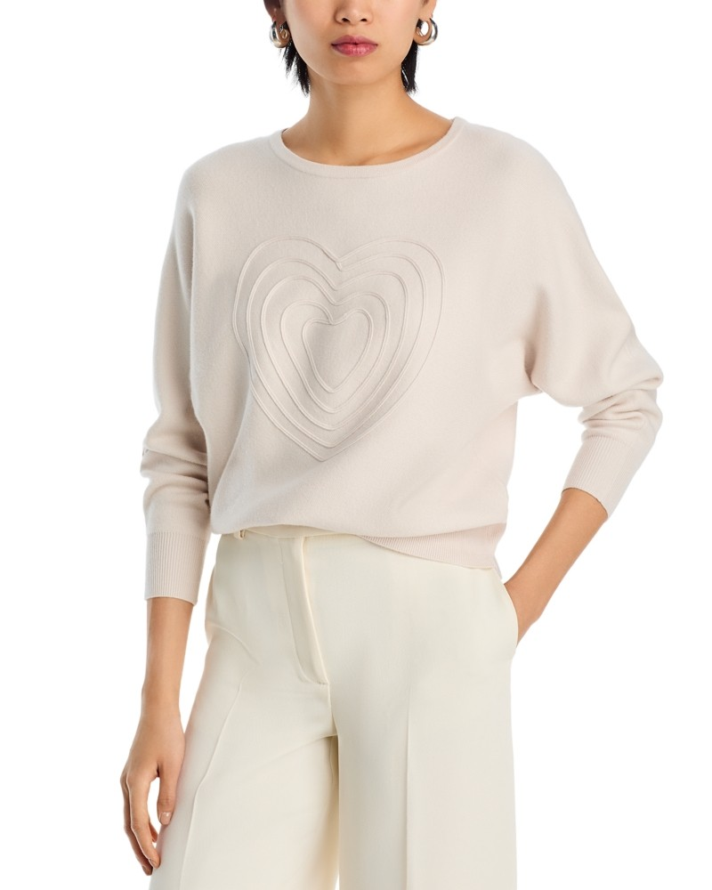 T Tahari Heart Stitch Sweater MSRP $78