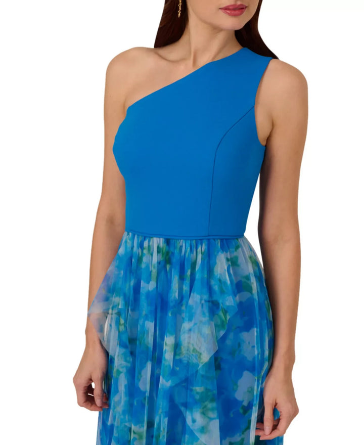 Adrianna Papell Sweetpea Mixed-Media Gown MSRP $229