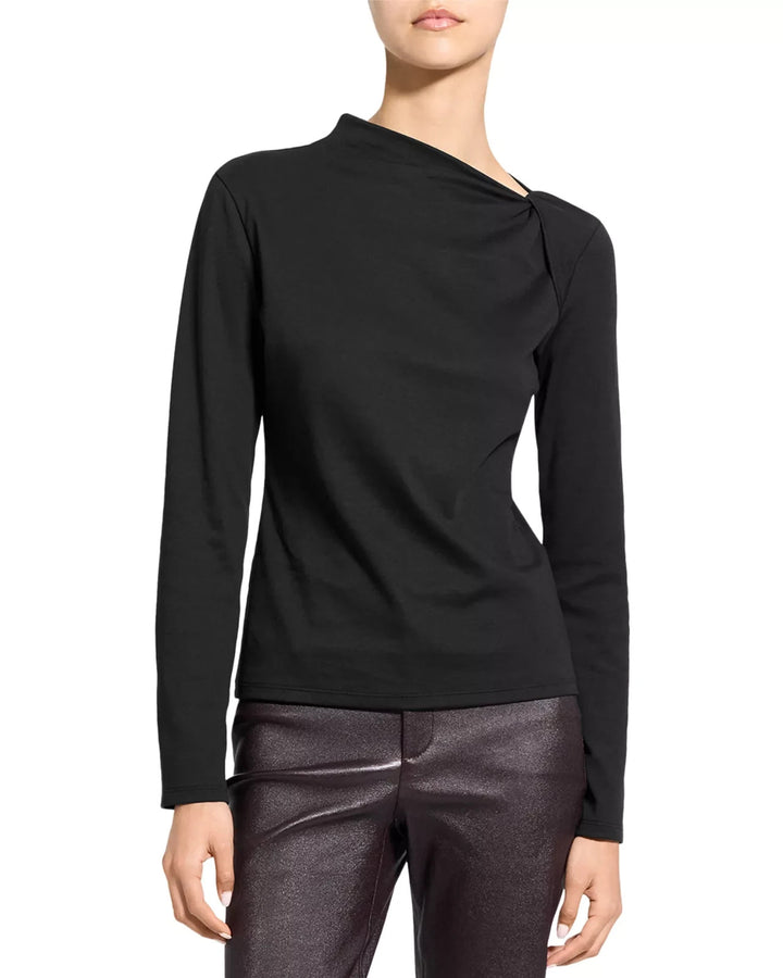 Theory Slash Neck Twist Shoulder Top MSRP $195