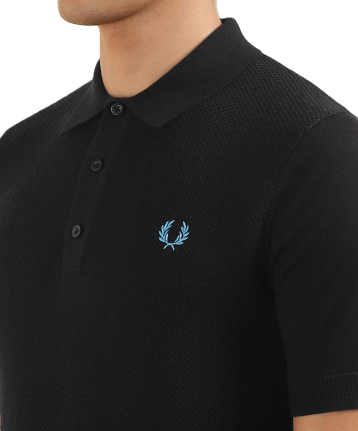 Fred Perry Cotton Textured Knit Polo Shirt MSRP $160