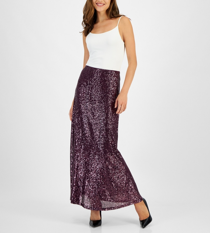 Anne Klein Women's Sequin Maxi Skirt MSRP $129