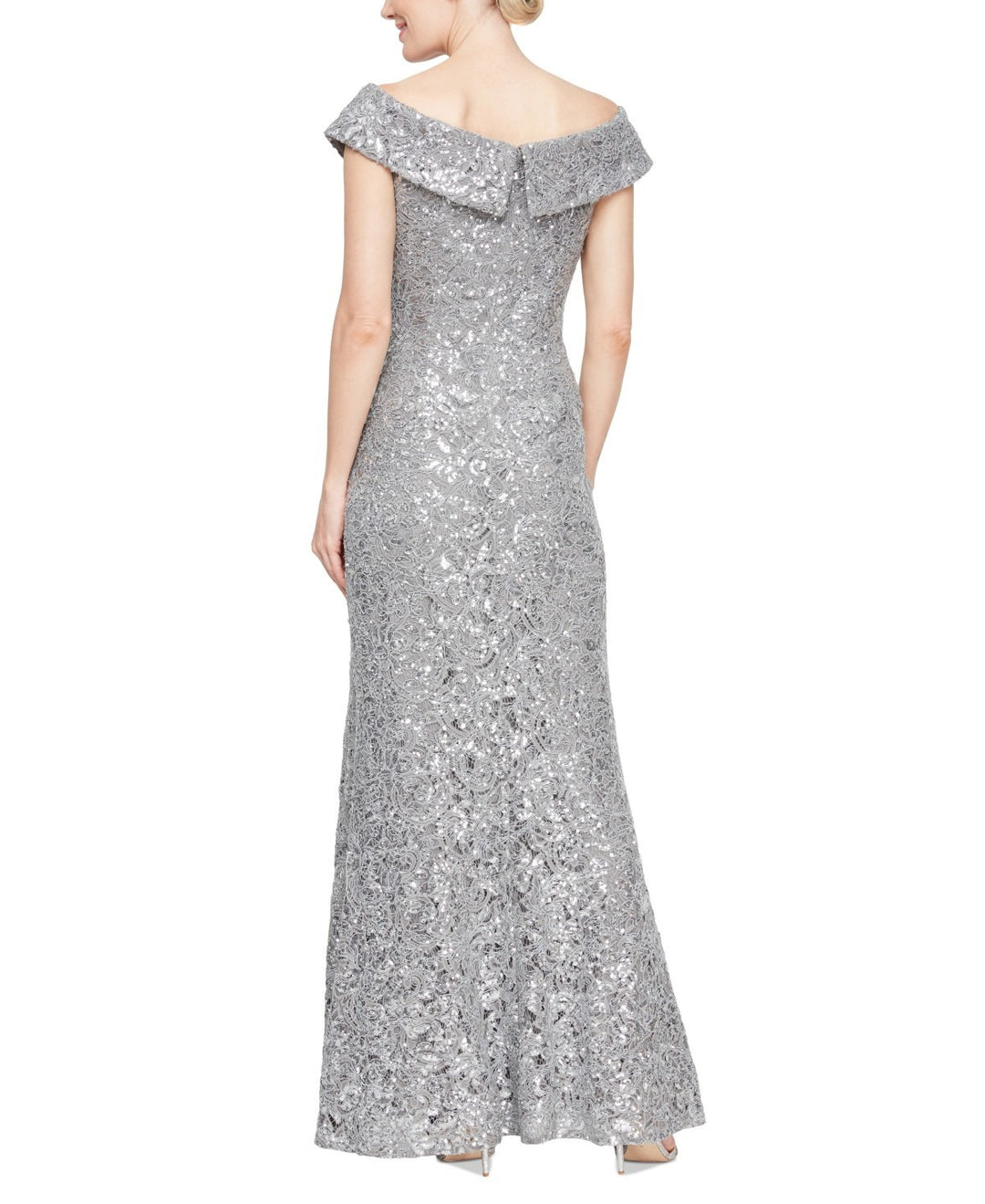 Alex Evenings Sequin Off-The-Shoulder Gown MSRP $269