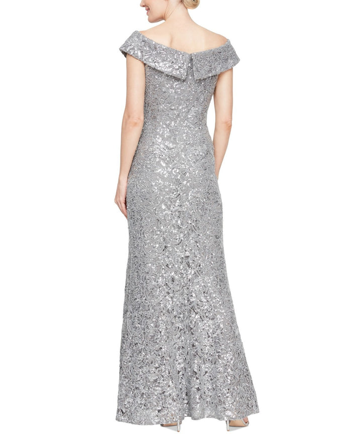 Alex Evenings Sequin Off-The-Shoulder Gown MSRP $269