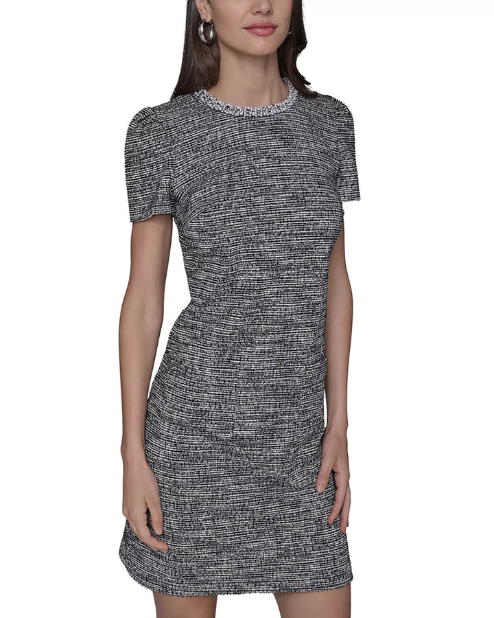 KARL LAGERFELD PARIS Knit Tweed A Line Dress MSRP $138