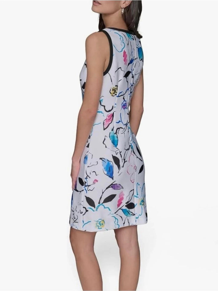 KARL LAGERFELD PARIS Women's Front Bow Detail Sleeveless Short Dress MSRP $139