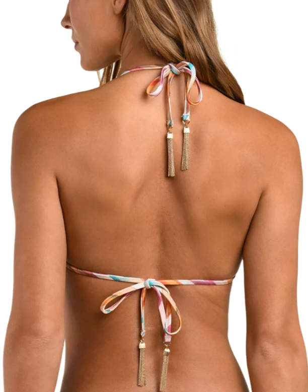 L'AGENCE Annabelle Watercolor Stripe Triangle Bikini Top MSRP $175