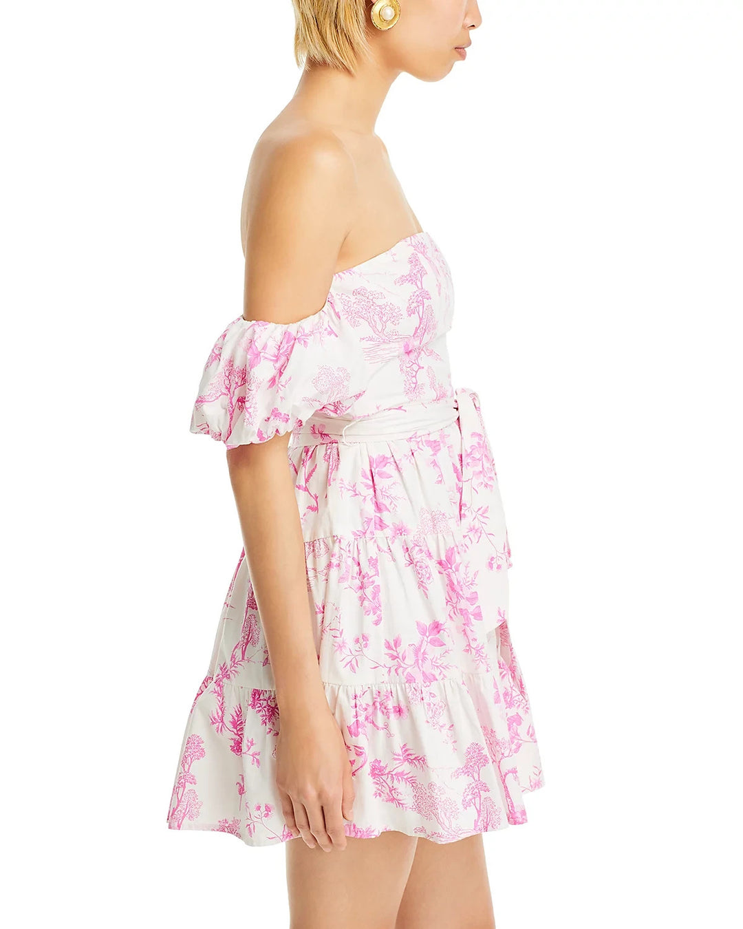 AQUA Puff Sleeve Off-the-Shoulder Dress MSRP $98