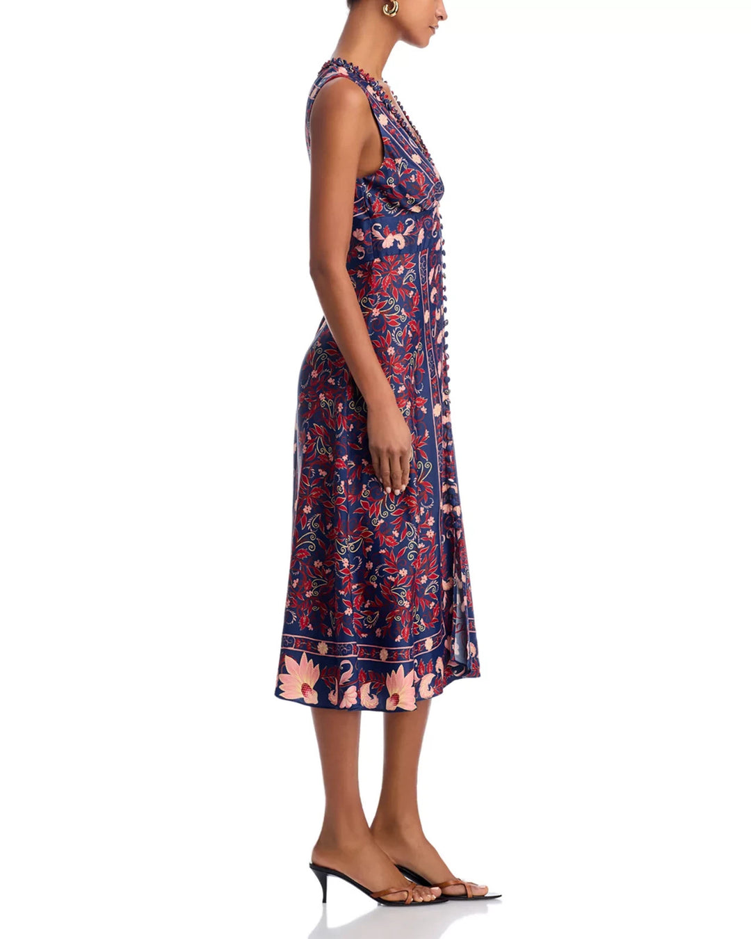 FARM Rio Boho Floral Scarf Midi Dress MSRP $260
