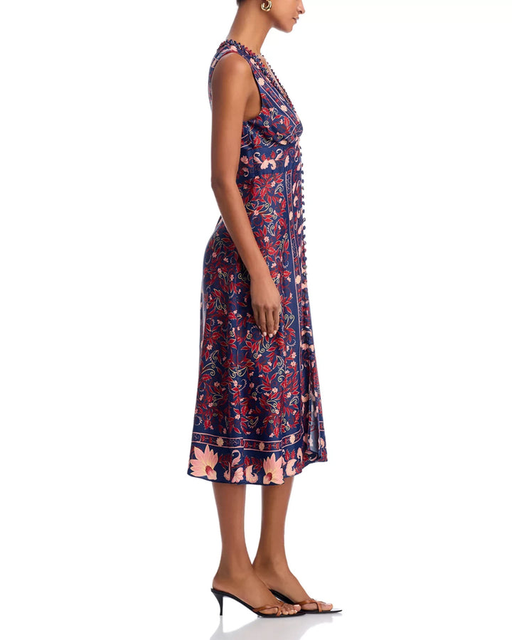 FARM Rio Boho Floral Scarf Midi Dress MSRP $260