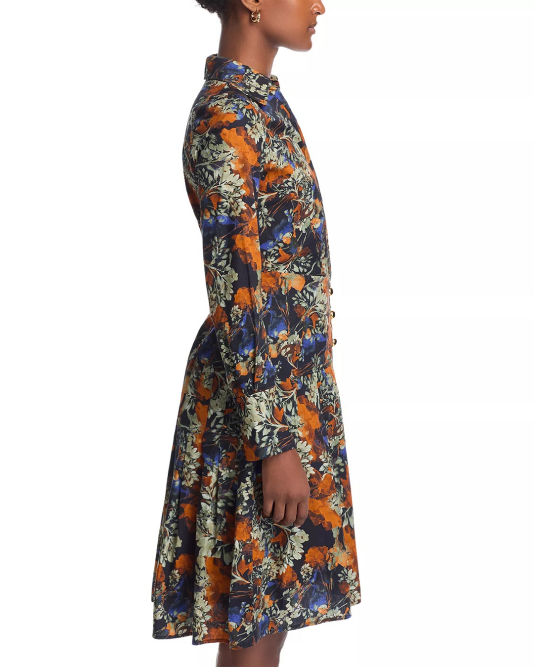 Derek Lam 10 Crosby Laney Long Sleeve Pleated Dress MSRP $525